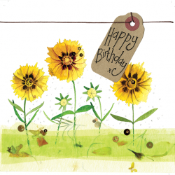 Coreopsis Birthday Card For Sale