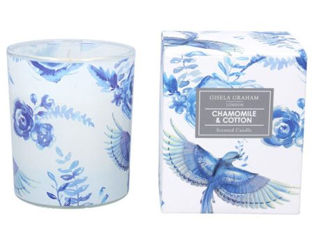 Gisela Graham Bluebirds & Roses Scented Candle - Chamomile & Cotton Sale