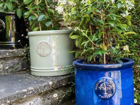 Woodlodge Cylinder Blue Heritage Pot 30cm Hot on Sale