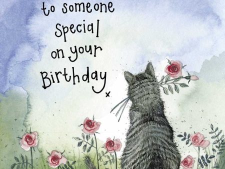 Sunshine Cat and Flowers Birthday Card Online