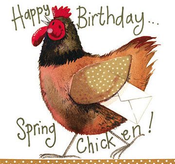 Spring Chicken Birthday Card Fashion