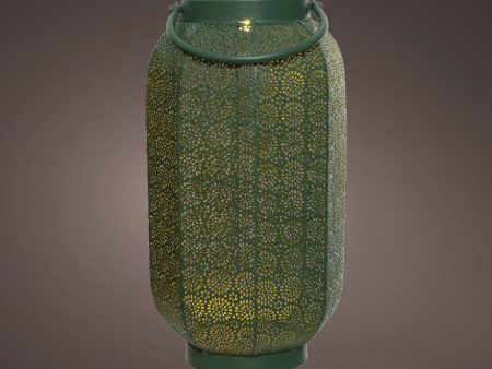 Tall Solar Lantern - Green & Gold For Discount