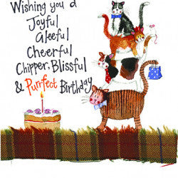 Cat Stack Birthday Card For Cheap