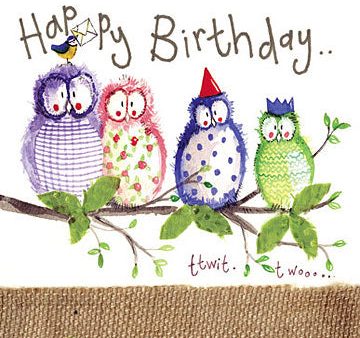 Owl Party Birthday Card For Discount