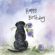 Sunshine Labrador and Flowers Birthday Card Online now