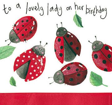 Lovely Ladybirds Birthday Card For Sale