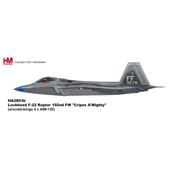 1 72 Lockheed F22 Raptor 192nd FW Cripes AMighty (w underwings 4 x AIM120) Online Sale