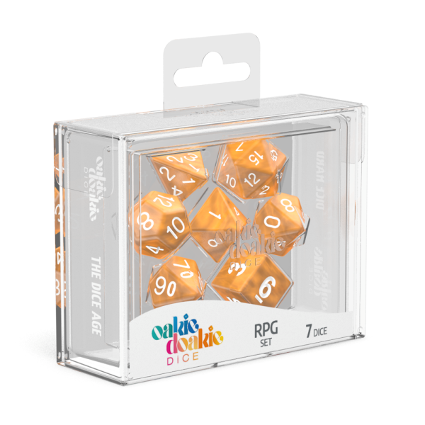 RPG Dice Set Marble Orange Set of 7 Sale