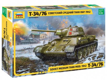 1 35 Soviet Medium Tank Mod. 1942 T34 76 Hexagonal Turret  Plastic Model Kit Discount