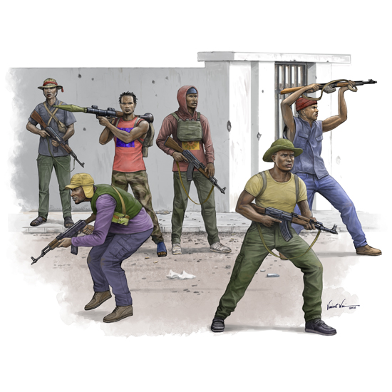 00438 1 35 African Freedom Fighters Plastic Model Kit For Cheap