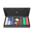 Poker Set in Black Wooden Case with Black Leatherette Top 39x22cm Online now