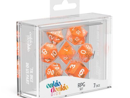 RPG Dice Set Translucent Orange Set of 7 Hot on Sale