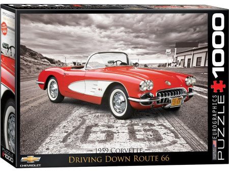 1000pc 1959 Corvette Driving Down Route 66 Sale