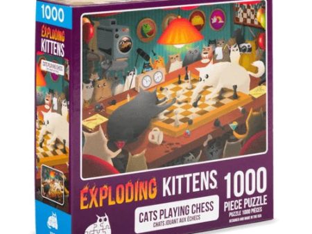 Puzzle Cats Playing Chess 1000 pieces For Sale