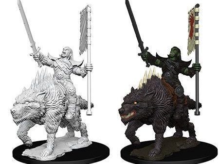 PF Unpainted Miniature Orc on Dire Wolf Discount