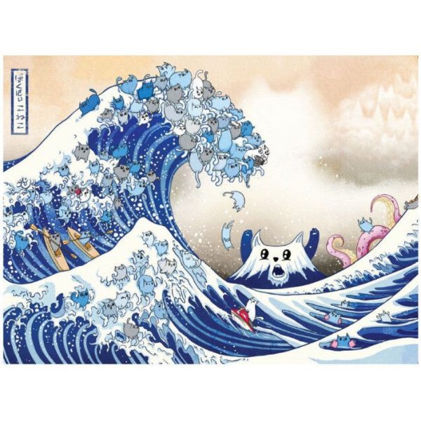 Puzzle The Great Wave Off CatAGawa 1000 pieces Online Sale