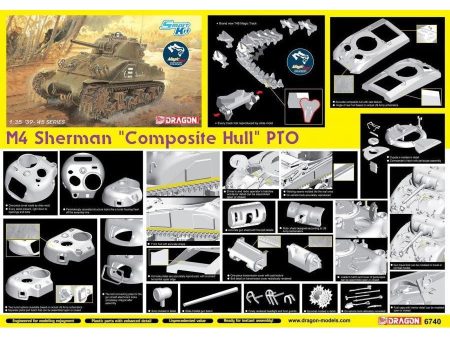 6740 1 35 M4 Sherman   Composite Hull   PTO Plastic Model Kit Sale