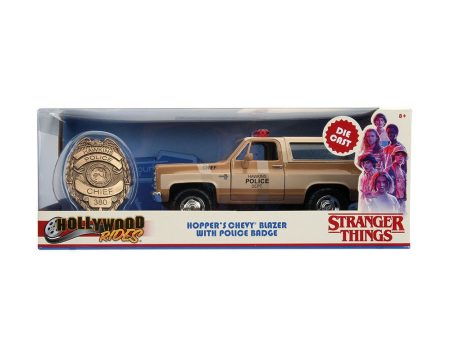 1 24 Stranger Things  Hoppers 1980 Chevy Blazer w  Hawkins Police Chief Badge Hot on Sale