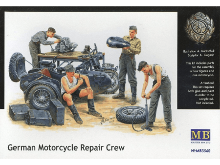 3560 1 35 German Motorcycle Repair Crew Plastic Model Kit Cheap