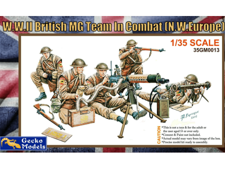 GM0013 1 35 W.W.II British MG Team In Combat N.W. Europe Plastic Model Kit Cheap