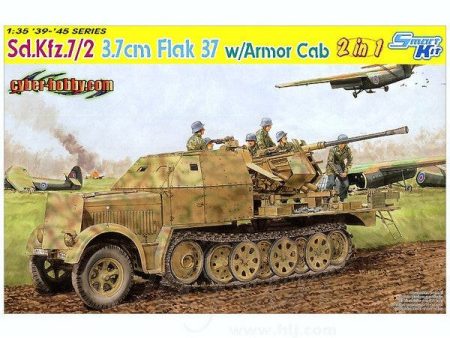 6953 1 35 Sd.Kfz.7 2 3.7cm FlaK 37 w Armor Cab or Sd.Kfz.7 2 3.7cm FlaK 36 Plastic Model Kit Cheap